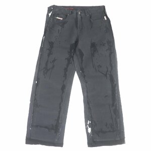 極美品□DIESEL ディーゼル JAY PARK ジェイパーク 定価93500円 22AW Peel Off Denim Pants デニムパンツ ブラック 32 イタリア製 正規品