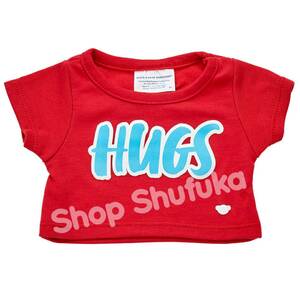 ビルドアベア★半袖 Tシャツ 赤 RED 無地 ロゴ入り HUGS ぬいぐるみ テディベア シェリーメイ ダッフィー RED くま 洋服 ギフト クリスマス