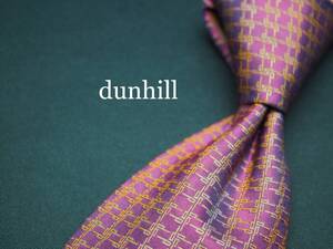 美品【dunhill ダンヒル】 C1120 dロゴ ENGLAND 英国製 SILK ブランド ネクタイ 古着 良品