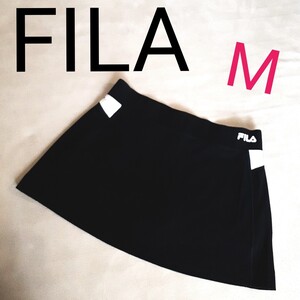 【美品】FILA　フィラ スコート テニス スカート バドミントン インナー インナー付　厚手生地　シンプルデザイン　レディースM