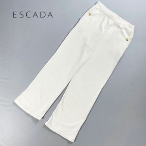 美品 ESCADA sport エスカーダ 金ボタン スウェットパンツ ルームウェア ボトムス メンズ 白 ホワイト サイズS*RC499