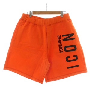 未使用品 ディースクエアード DSQUARED2 ICON Relax Shorts ショートパンツ ハーフパンツ ロゴ XL オレンジ S79MU0029