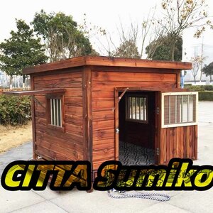 新品 大中型犬用 犬小屋 犬舎 屋外ハウス ケージ 組立式 ペットハウス ドアと窓付きの犬用犬小屋 保温防寒 通気性 120*100*95cm