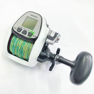 美品 動作品 SHIMANO シマノ PLAYS 3000 電動リール 釣具 フィッシング 白 シルバー プレイズ 右ハンドルMK②