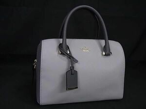 1円 ■美品■ kate spade ケイトスペード レザー バイカラー ハンドバッグ トート レディース グレー系 FA5097