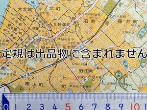 mC27【地図】昭和43年 岸和田市 [バス路線・停留所名入 春木競馬場 東洋紡績-泉町 帝国産業・大阪繊維工高-若松町 岸和田煉瓦綿業-並松町