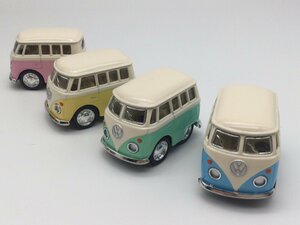 ミニミニ ワーゲンバス パステルカラー お得な4色コンプリートセット デフォルメタイプ タイプ2 ロコバス ミニカー フォルクスワーゲン