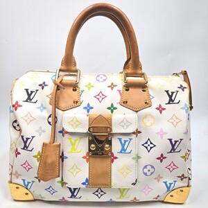 ★極美品★ LOUIS VUITTON ルイヴィトン スピーディ 30 村上隆 マルチカラー モノグラム ミニボストンバッグ ハンド ロック金具 鍵完備