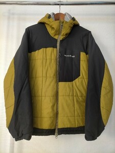 状態良好 mont bell モンベル フラットアイアンパーカ L カーキ×ブラック 1101324 ★アウトドア登山トレッキングキャンプ