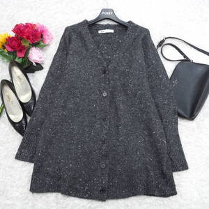 G7390*ZARA ザラ☆アルパカ☆ウール☆ニット☆カーディガン☆ダークグレー☆M