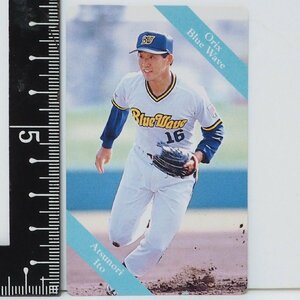 93年 カルビー プロ野球カード No.17【伊藤 敦規 投手 オリックス ブルーウェーブ】平成5年 1993年 当時物 Calbeeおまけ食玩BASEBALL 中古