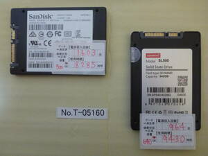 管理番号　T-05160 / SSD / 2.5インチ / SATA / 500GB・640GB / 全2個セット / ゆうパケット発送 / データ消去済み / ジャンク扱い