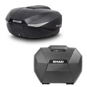 SHAD(シャッド) バイク 【セット売り】SH58X トップケース＋SH38X サイドケース カーボン フルパニアセット