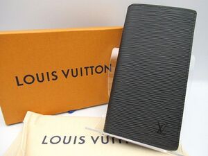 ☆美品 LOUIS VUITTON ルイヴィトン エピ モノグラムエクリプス ポルトフォイユ・プラザ 二つ折り 長財布 M80788 RFID搭載 黒×青 メンズ☆