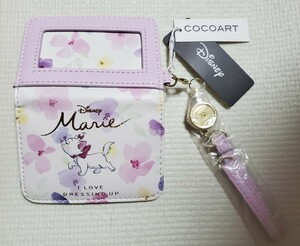 Disney ×おしゃれキャット×マリー ×リール付きオープンパスケース ×未使用品