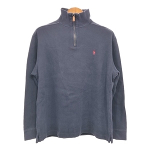 Polo by Ralph Lauren ポロ ラルフローレン ドライバーズニット ハーフジップ セーター ワンポイントロゴ (メンズ M) 中古 古着 Q9561