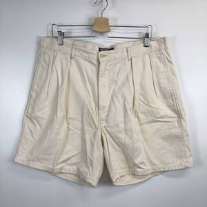 90s ラルフローレン Ralph Lauren ツータックハーフパンツ W36サイズ アイボリー系