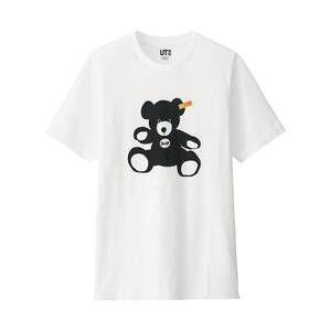 ラスト2点★ シュタイフ Steiff ユニクロ テディベア コラボ Tシャツ Lサイズ ホワイト かわいい 熊 ブランド ぬいぐるみ クリスマス 新品