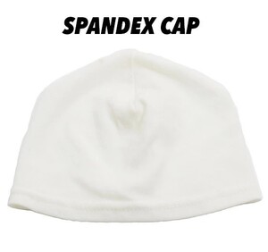 白 SPANDEX CAP スパンデックス キャップ ホワイト バンダナ 伸縮 海賊 スカルキャップ ビーニー DU-RAG ドゥーラグ ネコポス便 メール便