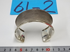 61-2/Silverシルバー 925 バングル 太め ワイド ポーンカフ? ファッション小物アクセサリー ブレスレット レディース?メンズ?用 ビンテージ