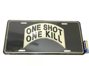 5 ONE SHOT ONE KILL ナンバープレート　ナンバーフレーム　ワンショットワンキル　エンブレム　看板 plates