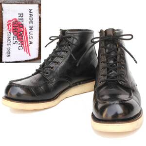 (33574)ハワイブラックREDWING875レッドウィング9D約27cm (サイド羽タグ縦羽タテ羽 旧羽 黒染め後染め90年代 薄茶オロイジナル1998年製)