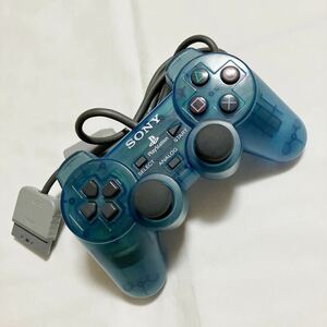 ジャンク品 SONY PlayStation2 コントローラー クリア アクアブルー 青 スケルトン ソニー プレイステーション プレステ 周辺機器 レトロ 