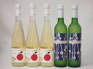 京都丹波フルーツワイン5本セット京都青谷梅わいん2本 Cider 青森弘前産りんご使用3本 計500ml×5本