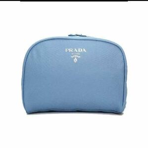 新品　PRADA 海外限定　コスメポーチ　ブルー メイクポーチ