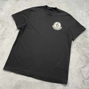 1円　極美品　MONCLER モンクレール　半袖Tシャツ　半袖 Tシャツ ブラック　XLサイズ モザイクロゴ　ブラックロゴワッペン　9524