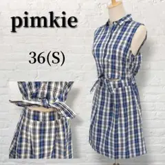 【pimkie】新品・未着用　ハーフボタンシャツワンピ　お腹見せ　フレア　863