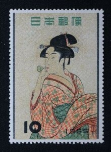 ☆コレクターの出品 切手趣味週間『ビードロ』１０円 ＮＨ美品 J-82