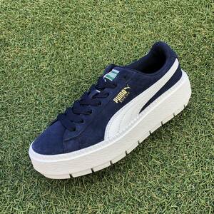 美品23.5 PUMA SUEDE PLATFORM TRACE プーマ スエードプラットフォーム トレース E197