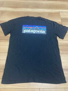 patagonia パタゴニア p6 半袖Tシャツ オーガニックコットン　２０１９年製　ＢＬＫ　ブラック　スリムフィットＬサイズ 美品