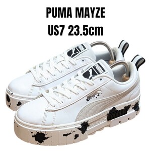 PUMA MAYZE プーマ メイズ ペイント 23.5cm ホワイト　厚底スニーカー　レディーススニーカー　PUMAスニーカー　PUMA厚底　PUMAメイズ