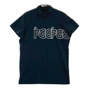 【1円】PGG PEARLY GATES パーリーゲイツ 2024年モデル ハイネック 半袖Tシャツ ブラック系 1 [240101233090]