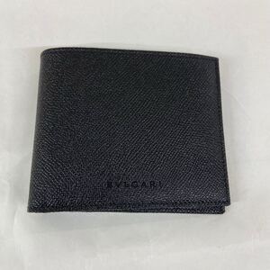 N【未使用品】BVLGARI ブルガリ 二つ折り財布 札入れ グレインレザー ブラック 黒 箱付き