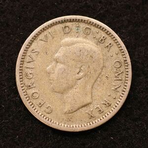 KM848/イギリス ジョージ6世 3ペンス銀貨（1942）1.41g、16mm[E3888]コイン