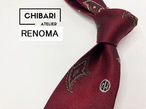 【超美品】RENOMA　レノマ　ドット柄 ネクタイ 3本以上 送料無料 メンズ ワインレッド　1102275