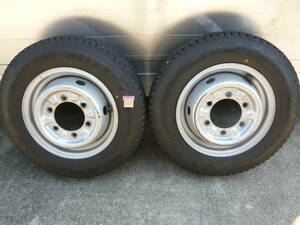 いすゞ エルフ スチールホイール 15インチ 5.5J PCD170-6穴 ブリヂストン BLIZAAK W979 185/75R15 106/104N LT 2022年製 2本セット [b69] 