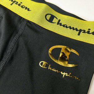 М ★ champion ボクサーパンツ ゴールドのスパンベルト ブラック