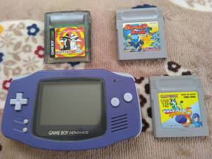 希少ソフト3本　ゲームボーイ　アドバンス　ヴァイオレット　本体　GBA スパイアンドスパイ　ボンバーキング2　ロックマンワールド5 GBC