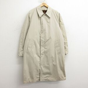 XL/古着 ロンドンフォグ 長袖 ステンカラー コート メンズ 80s ロング丈 ベージュ カーキ 内側ファー 24nov21 中古 アウター