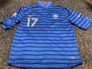 NIKEナイキ　サッカー　フランス代表　2012　EURO2012　＃１７　オーセンティックユニフォーム　Mサイズ　USED現状