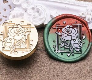 【シーリングスタンプヘッド】薔薇 バラ ローズ 花 シーリングワックス ワックスシール ヘッドのみ ① 直径25mm