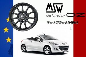 MSW85 -2 / エムエスダブリュー OZ 17インチ ホイール 7.0J +28 4/108 ハブ径65.1 マットガンメタル プジョー207 カブリオレ -2012ｙ 1台分