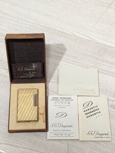 【F958】【火花確認済み】 S.T.Dupont デュポン ガスライター ゴールドカラー ローラー式 喫煙具 喫煙グッズ