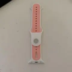 Applewatch シリコンベルト ピンク ホワイト 44/45mm