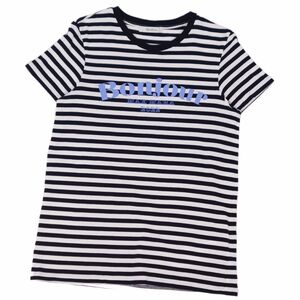 美品 マックスマーラ Max Mara Tシャツ カットソー 半袖 ショートスリーブ ボーダー トップス レディース M 紺/白 cf08oo-rm11f11343