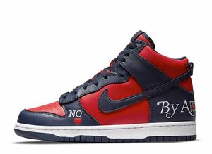 Supreme Nike SB Dunk High By Any Means "Red/Navy-White" 26cm DN3741-600